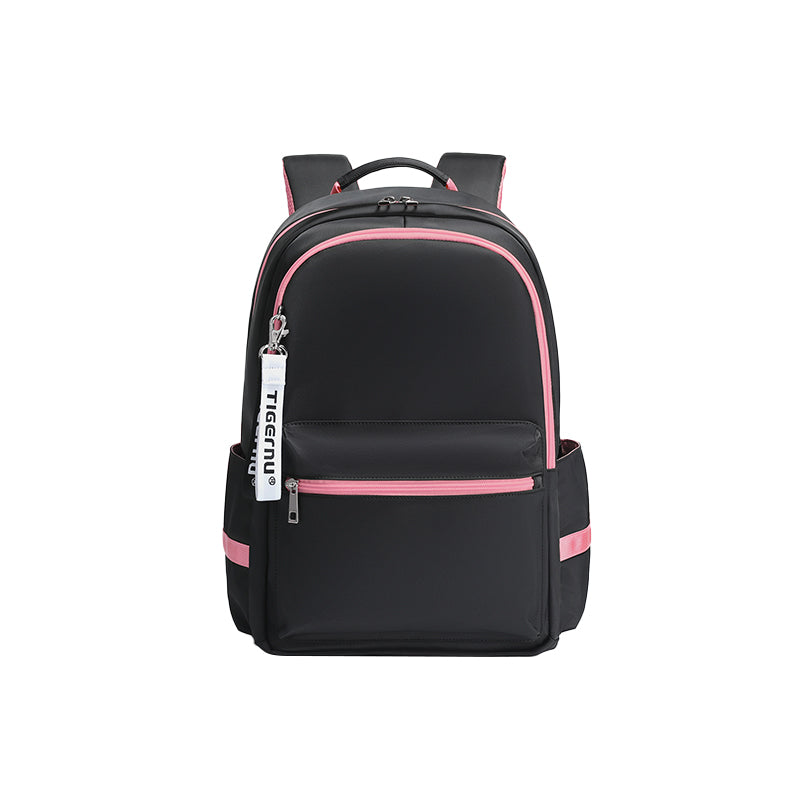 Black and outlet grey pink backpack